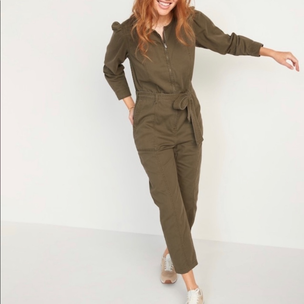 Old Navy utility jump suit, olive green